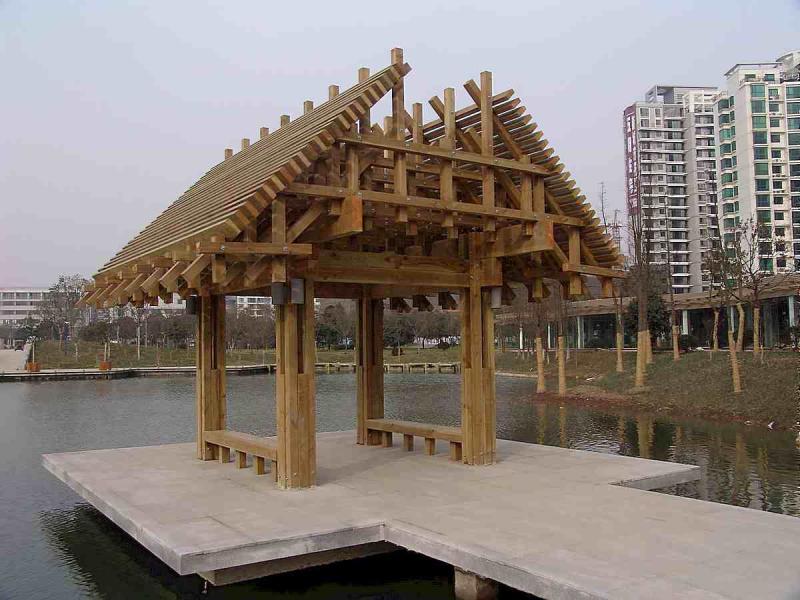 上海某公园顶部超级复杂的户外景观亭3676 帖子ID:2965-木图网-木结构之家 www.woodpic.cn
