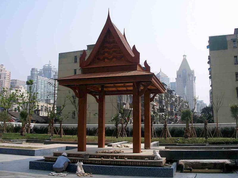 上海陆家嘴高档小区泰式凉亭8969 帖子ID:2971-木图网-木结构之家 www.woodpic.cn