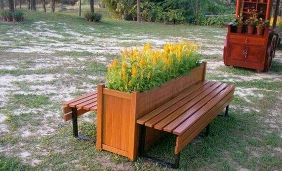座椅防腐木花箱5308 帖子ID:952-木图网-木结构之家 www.woodpic.cn