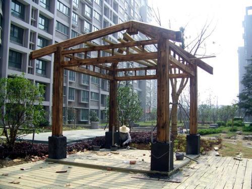 户外混木漏光凉亭5822 帖子ID:997-木图网-木结构之家 www.woodpic.cn
