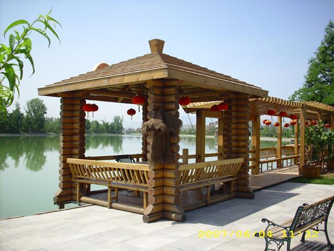 仿古瓦顶防腐木凉亭4633 帖子ID:1005-木图网-木结构之家 www.woodpic.cn