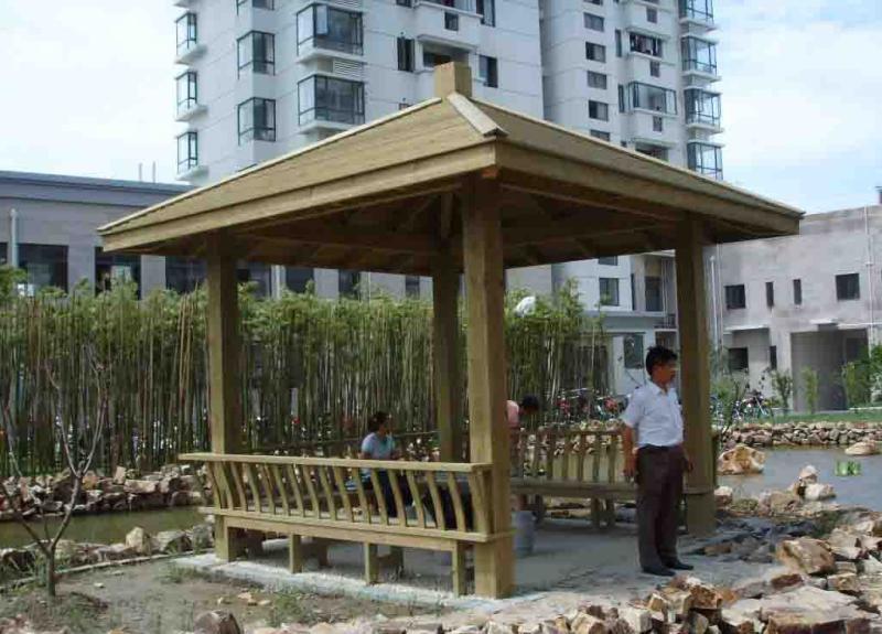 美人靠防腐木四角凉亭5698 帖子ID:1009-木图网-木结构之家 www.woodpic.cn