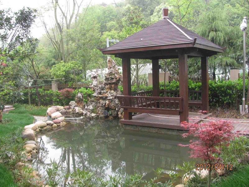 仿古瓦顶防腐木凉亭172 帖子ID:1005-木图网-木结构之家 www.woodpic.cn